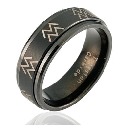 100S JEWELRY Black Tungsten Spinner Rings For Men Women American Flag Air Force Skull Dragon Design Wedding Band Promise Engagement Size 6-16