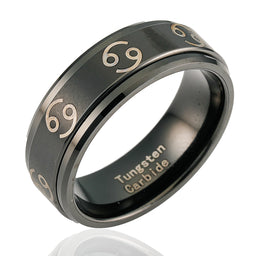 100S JEWELRY Black Tungsten Spinner Rings For Men Women American Flag Air Force Skull Dragon Design Wedding Band Promise Engagement Size 6-16