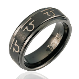 100S JEWELRY Black Tungsten Spinner Rings For Men Women American Flag Air Force Skull Dragon Design Wedding Band Promise Engagement Size 6-16