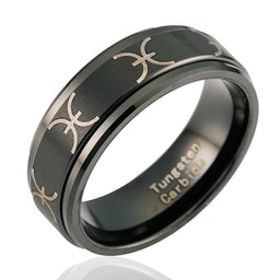 100S JEWELRY Black Tungsten Spinner Rings For Men Women American Flag Air Force Skull Dragon Design Wedding Band Promise Engagement Size 6-16