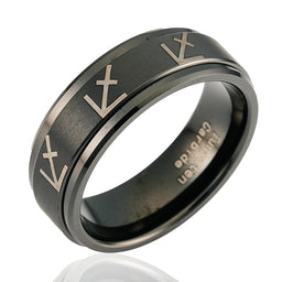 100S JEWELRY Black Tungsten Spinner Rings For Men Women American Flag Air Force Skull Dragon Design Wedding Band Promise Engagement Size 6-16