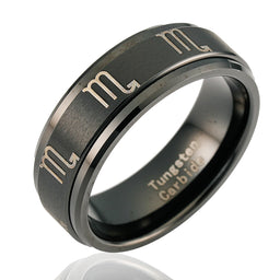 100S JEWELRY Black Tungsten Spinner Rings For Men Women American Flag Air Force Skull Dragon Design Wedding Band Promise Engagement Size 6-16