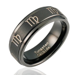 100S JEWELRY Black Tungsten Spinner Rings For Men Women American Flag Air Force Skull Dragon Design Wedding Band Promise Engagement Size 6-16