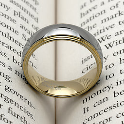 100S JEWELRY Tungsten Rings for Men Women Wedding Band Two Tones Gold Silver Engagement Sizes 6-16