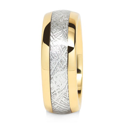 100S JEWELRY Mens Wedding Bands Tungsten Gold Rings Comfort Fit Imitated Meteorite Inlaid 5-16 with Half Sizes-100S JEWELRY-100S JEWELRY