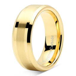 8mm Men's Tungsten Carbide Ring Wedding Band 14k Gold Plated Jewelry Bridal Size 8-16-100S JEWELRY-100S JEWELRY