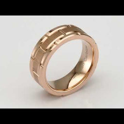 Tungsten Rings for Mens Wedding Band Rose Gold Brick Pattern Engagement Promise Jewelry Size 6-16