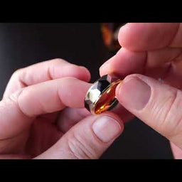 100S JEWELRY Tungsten Rings for Men Women Wedding Band Polished Facet Cut Gold Step Edge Sizes 6-16