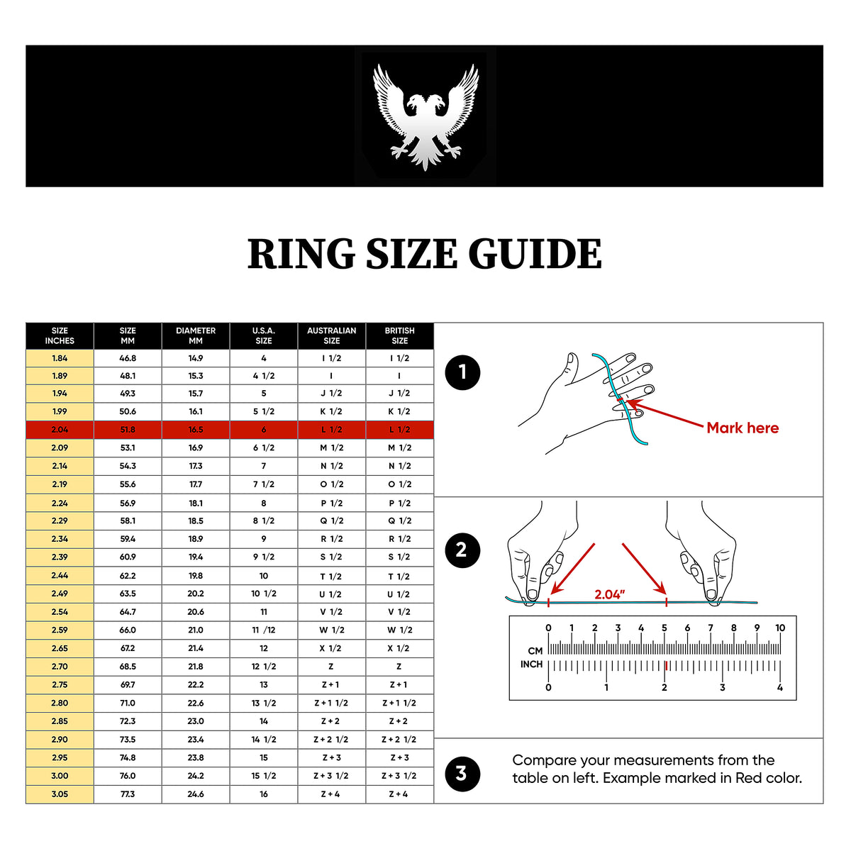 Ring Size Guide  Wilson Jewellery
