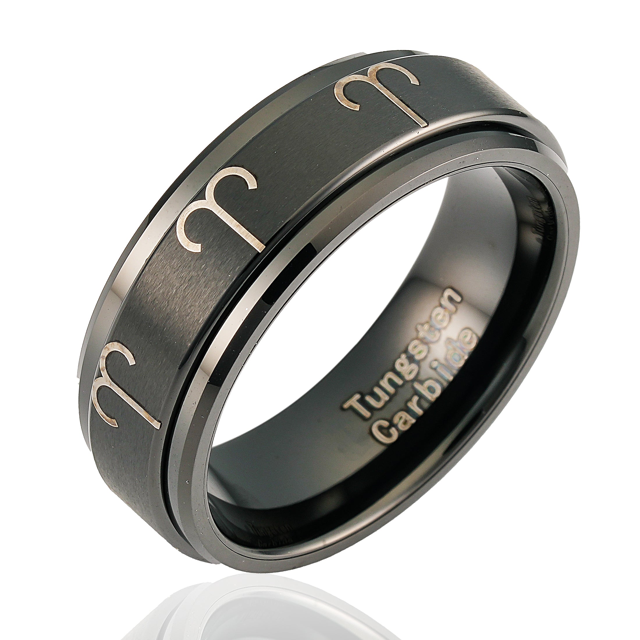 Black Wedding Tungsten Ring D20 Dice Ring Black Tungsten Ring