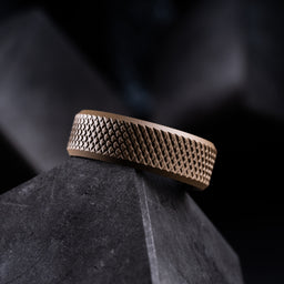 100S JEWELRY Tan Knurl Tungsten Rings with Knurling Diamond Pattern Men Wedding Band 8mm wide Hypoallergenic Size 6-16