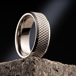 100S JEWELRY Gunmetal Knurl Tungsten Rings with Knurling Diamond Pattern Men Wedding Band 8mm wide Hypoallergenic Size 6-16