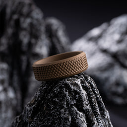 100S JEWELRY Tan Knurl Tungsten Rings with Knurling Diamond Pattern Men Wedding Band 8mm wide Hypoallergenic Size 6-16