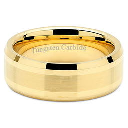 8mm Men's Tungsten Carbide Ring Wedding Band 14k Gold Plated Jewelry Bridal Size 8-16-100S JEWELRY-100S JEWELRY