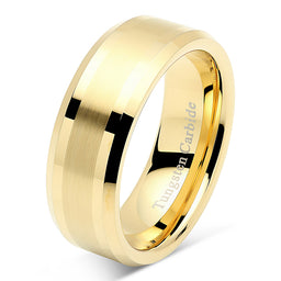 8mm Men's Tungsten Carbide Ring Wedding Band 14k Gold Plated Jewelry Bridal Size 8-16-100S JEWELRY-100S JEWELRY