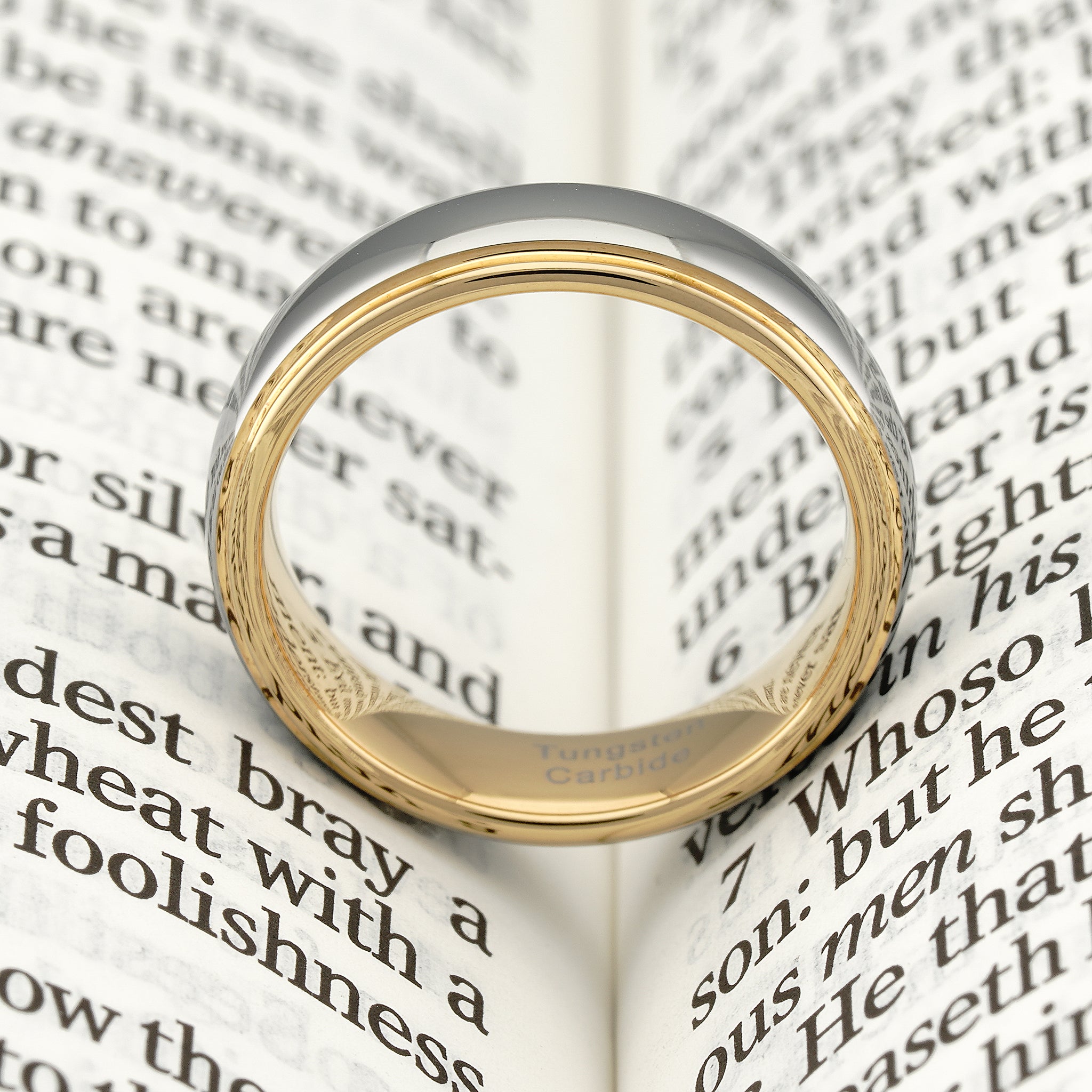 6mm Tungsten Rings For Men Women Wedding Band Two Tones Gold Silver 6mm Tungsten Rings For Men Women Wedding Band Two Tones Gold Silver