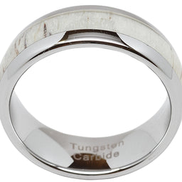 Tungsten Ring for Men Women Wedding Band Deer Antler Inlaid Dome Shape Size 6-16-100S JEWELRY-100S JEWELRY