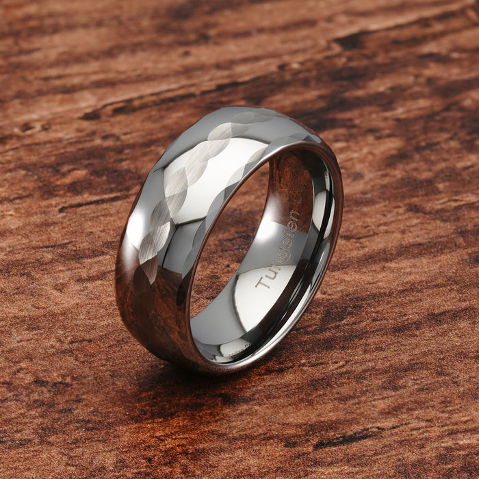 The Blackrose - Black Men's Wedding Ring in Tungsten & Rose