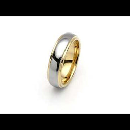 6mm Engraved Tungsten Rings Wedding Band Two Tones Gold Silver